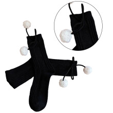 Calzini alla caviglia da donna con pon pon, calzini in cotone stile stivaletto, calzini alla caviglia graziosi, calzini semplici al polpaccio,