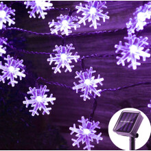 Guirlande lumineuse solaire flocons de neige, 8 modes, étanche, pour décorations de Noël (maison, jardin, extérieur), sapin de Noël et fêtes.