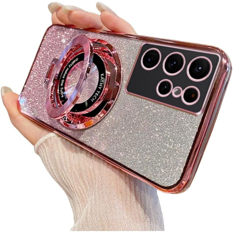 Glitter Phone Case With Finger Ring Holder For Samsung 9087558892135