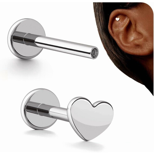 Titanium flad bagside ørestikker 16G 6mm 8mm