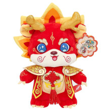 Chinesisches Drachen-Plüschtier, rot, 28 cm