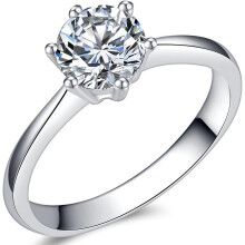 Roestvrijstalen solitaire ring met kubische zirkonia, 1-4 karaat