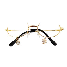 Men Women's Half Frame Glasses New Half Moon Metal Eyewears Business Glasses