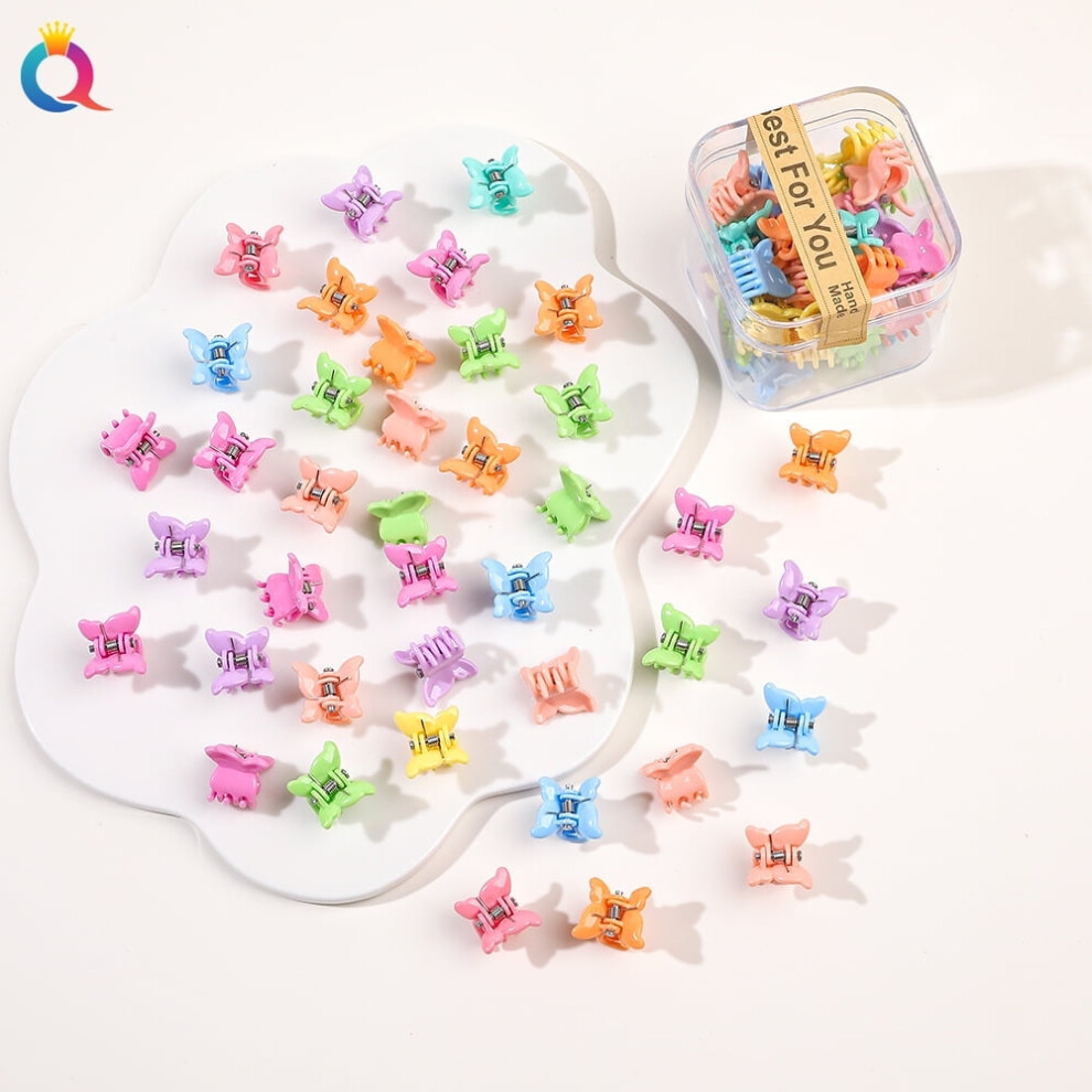 Unisex 40 Pcs Colorful Mini Hair Claw Clips Clamps Accessories For Baby Toddler Girls Decorative Bun Thin Hair