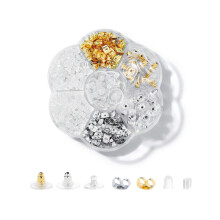 1 Set Earring Backs for Studs, Clear Plastic Metal Rubber Silicone Earring Backs Bullet Clutch Stoppers Replacement Kits for Fish Hook Earrings