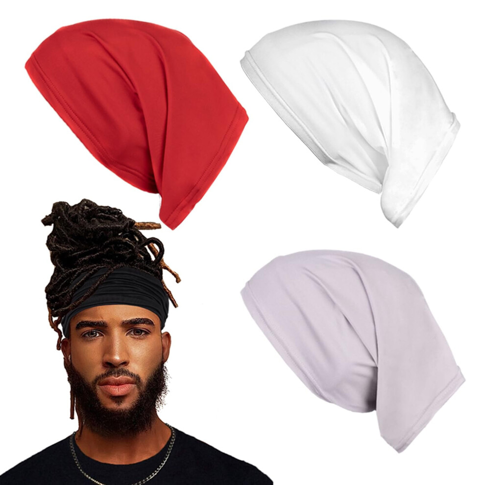 Unisex 4Pcs Spandex Dreadlock Cap, Tube Bands Elastic Long Hair Dreads Head Wraps, Cap Locks Headbands For Men Women Accessories
