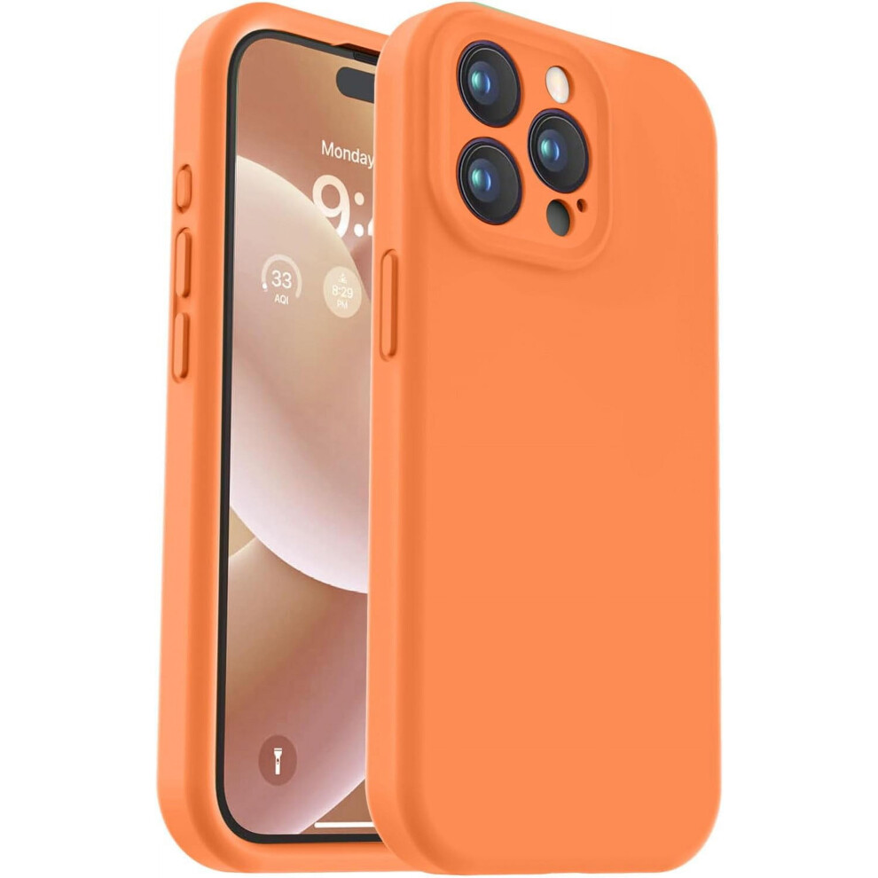 Compatible With Iphone 15 Pro Max Case Â Upgraded Premium Silicone, Camera Protection, Soft Microfiber Lining, Shockproof Â Bright Orange 9027700531345