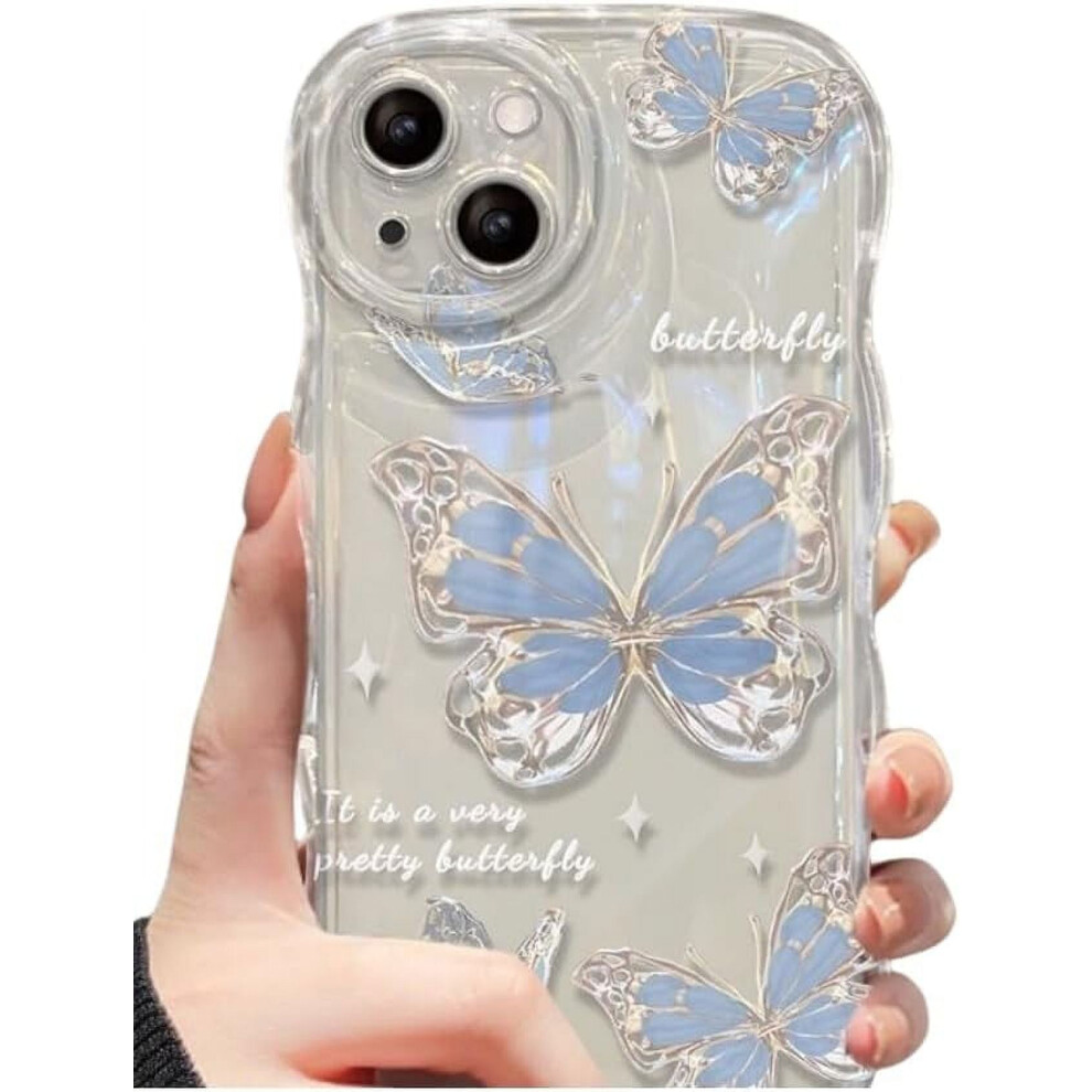 Wave Curl Butterfly Phone Case With Glitter/Chain Options, Girly Design Â Compatible With Iphone 15/14/13/12/11 Pro Max/X/Xs/Xr/7/8 (A5, Iphone 11 9027700532366