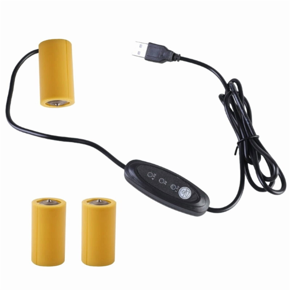 Usb 5V2a To 1.5V 3V 4.5V C Fake Battery Eliminator Cable Power Adapter Cord Replace For 1-3Pcs 1.5V Lr14 C Batteries 9027700532625