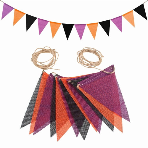 Bratacha Bunting Burlap Il-dhathacha 12 phíosa
