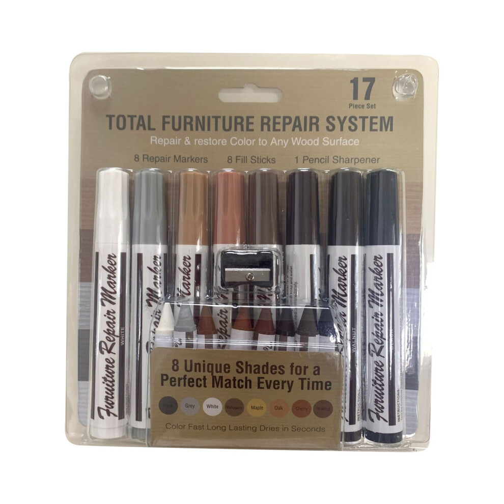 16-Pc Wood Touch-Up Paint Pen Kit For Scratches, Stains & Furniture Repair Â Compatible With Wood Surfaces 9027700532441