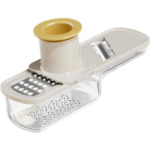 Ginger Garlic Grater Ginger Garlic Grinding Cooking With Container Multi Purpose Slicer Easy Grip Manual Kitchen Tool for Baking, Beige White