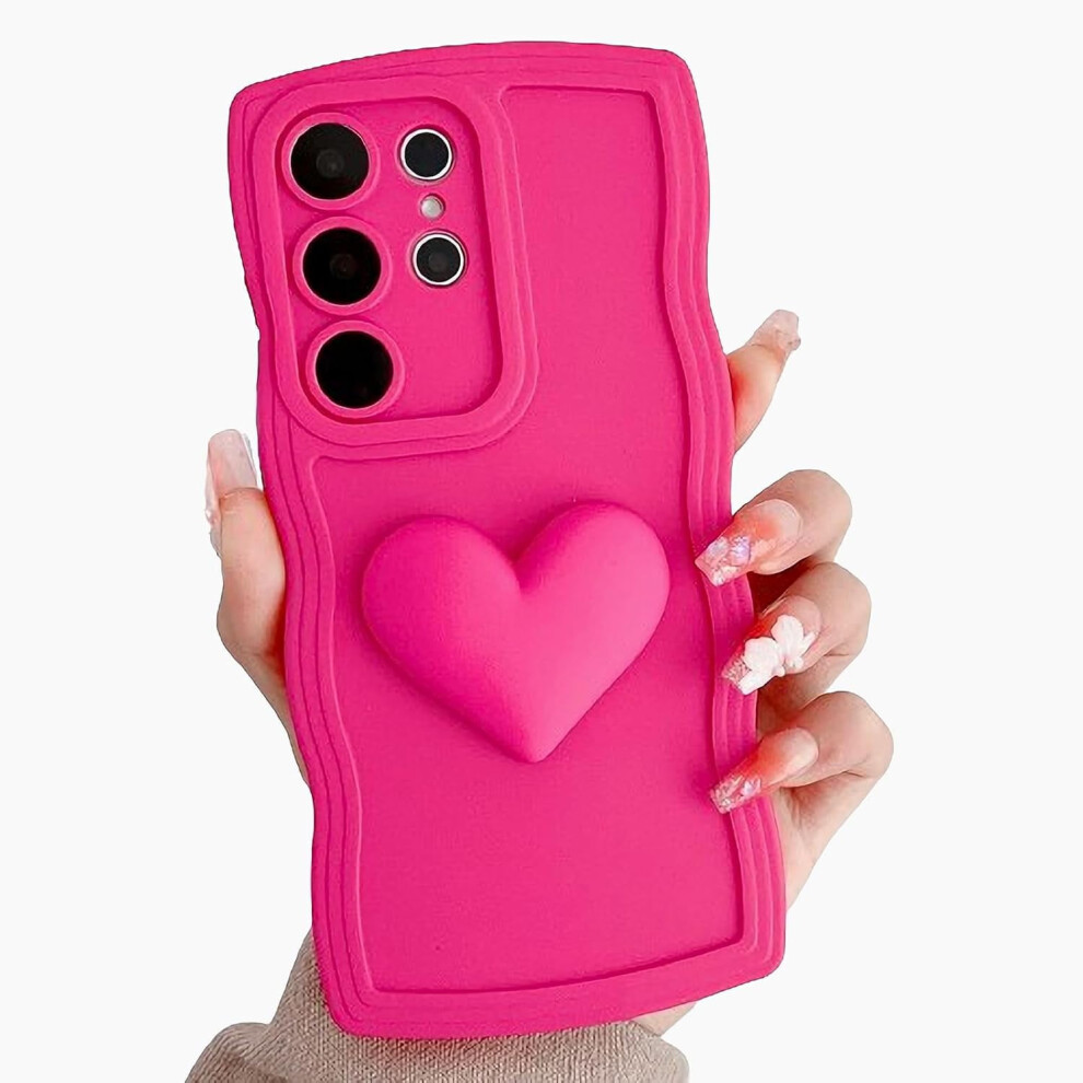 3D Love Heart Phone Case For Samsung Galaxy S23 Ultra Rose 913466094806