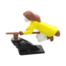 Witch and Broomstick Drift Ornaments, Fun Car Decoration for Enthusiasts Vehicle Interior - Hanging Decoration for Rearview Mirror, H