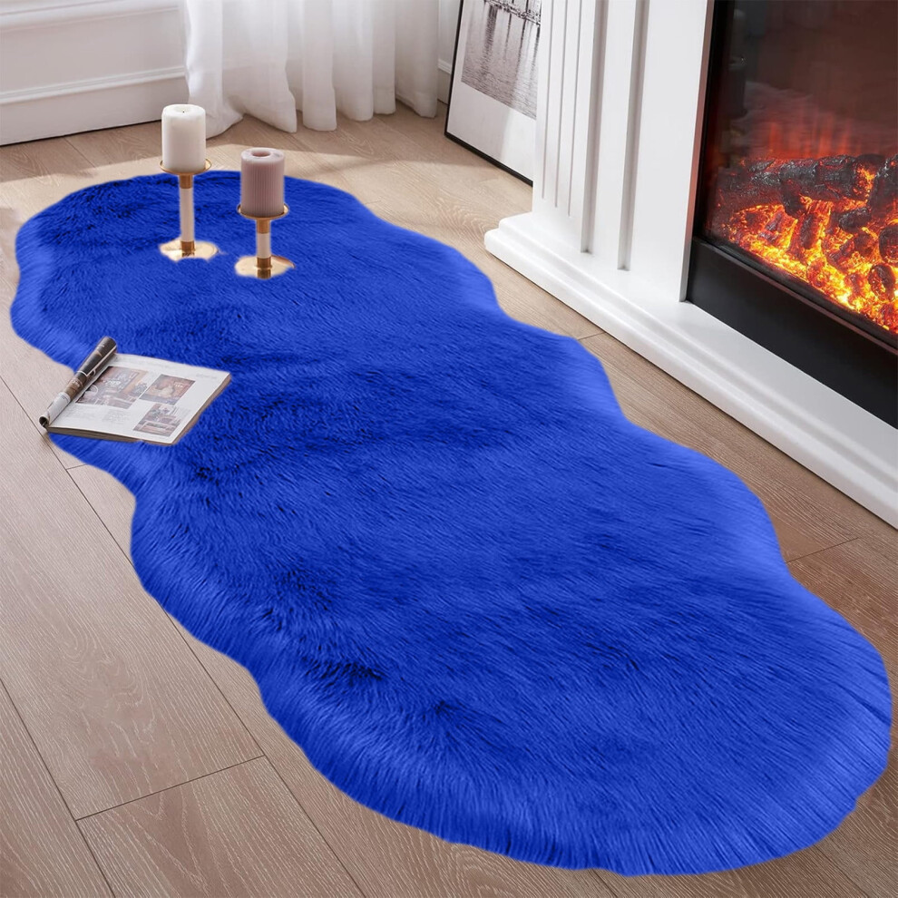 Shaggy Furry Runner Rug 19.7"x55" - Aesthetic Home Decor Carpet for Hallway/Bedside, Soft Indoor Floor Mat for Boys/Girls Nursery & Dorm Rooms