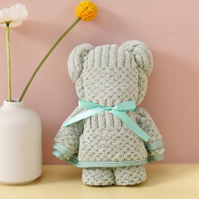 Bear-Shaped Coral Fleece Towel Ultra Soft Absorbent
