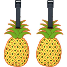 2-Pack Pineapple Luggage Tags – Tropical Silicone Travel ID Tags for Suitcases & Bags – Compatible with All Baggage Systems