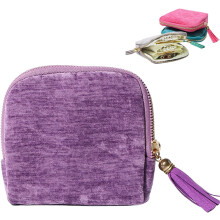 Purple Jewelry Zippered Pocket Case – Portable Travel Organizer with Multiple Compartments for Earrings, Necklaces & Rings