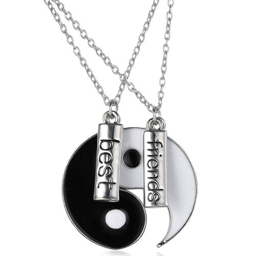 Σετ Κολιέ μενταγιόν Yin Yang Best Friends 2 τεμάχια