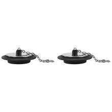 Rubber Sink Drain Plug with 10cm Chain – 42mm/50mm, Stainless Steel Secure Attachment, No-Loss Design, Compatible with Kitchen & Bathroom Sinks