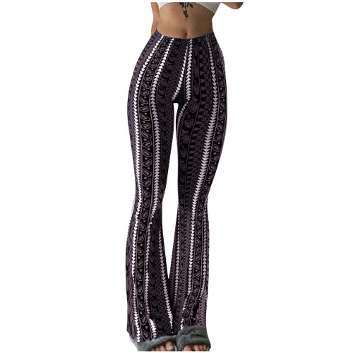 Y2K-mönstrade leggings med klocka för kvinnor, plus size