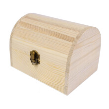 Wooden Jewelry Box Unpainted with Hinged Lid