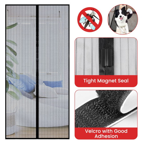 Magnetic Door Screen 210x99cm Breathable Mesh Insect