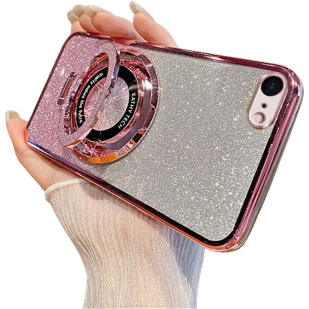 Glitter Iphone Se 2020 Case With Magsafe, Sparkly Slim Tpu Stand Cover Â Shockproof, Bling Compatible With Iphone 8/7/Se 2020 Pink 9027700533554