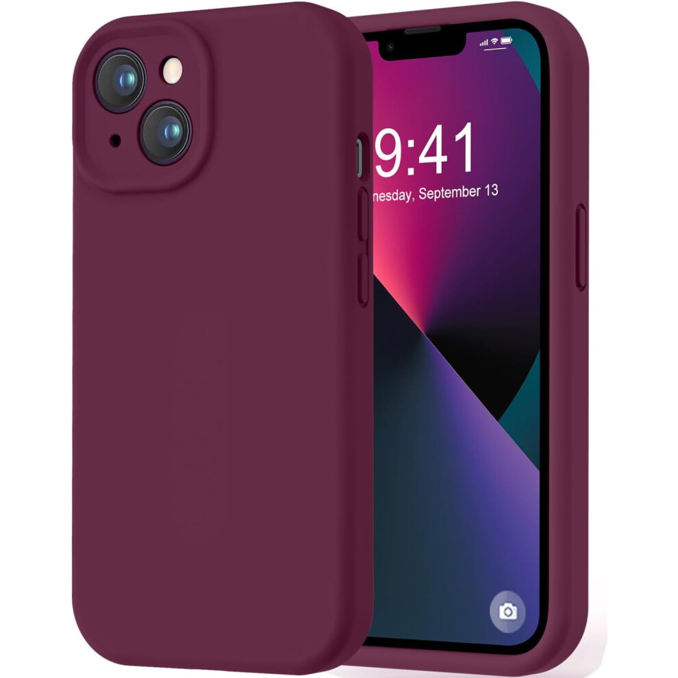 Compatible With Iphone 13 Case Â Premium Silicone, Camera Protection, Soft Microfiber Lining, Shockproof, Wine 6.1" Red 9027700074088