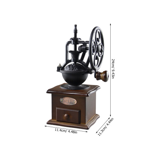wooden manual coffee grinder hand crank mill for kitchen use 1