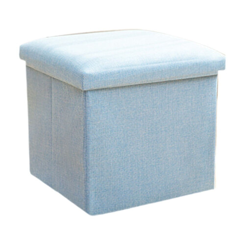 Blue Blue Foldable Storage Stool For Adults With Spacious Interior And Elegant Look