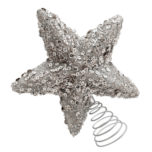 1Pc Silver Christmas Tree Topper Star Ornament Foam Iron