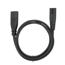 Cabo de extensão C7s para C8, conector macho para fêmea, para cabos de alimentação em formato de 8, adaptadores de cabo de alimentação para TVs.