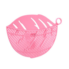 Blattförmiger, aufsteckbarer Reiswascher, manuelles Küchenutensil mit Clipverschluss, Sieb zum Waschen von Reis, Bohnen und Gemüse, rosa