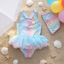 Mädchen-Badeanzug, einteiliger Badeanzug für Kinder, schnelltrocknend, ideal für Teenager, Sommer-Strandbademode, 5-6 Jahre