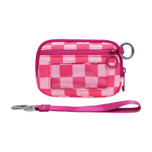 Portable Wrist Bag Checkered Wrist Storage Bags Nylon Waterproof Wrists Bag Sweet Color Storage Bags for Walking Travel Shopping