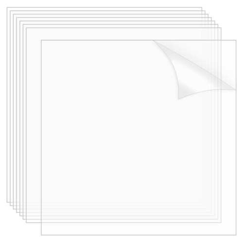 τεμάχια διαφανή φύλλα PET 9,84"x9,84", λεπτό διαφανές πλαστικό 0,5 χιλ. για χειροτεχνίες,