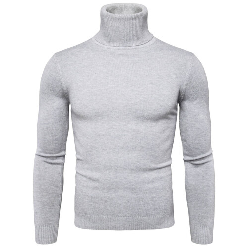 Herren-Rollkragenpullover, Baselayer, Slim Fit, Unifarben, Langarm, Strickwaren, Herbst/Winter, Weiche Pullover