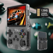Kapesní herní konzole s otevřeným zdrojovým kódem, 4,0palcová 3D velká obrazovka, GBA duální joystick, arkádová nostalgie, 128GB R36SMax,