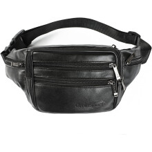 Riñonera de cuero negro para hombre y mujer, moderna riñonera multibolsillos para viajes, senderismo, ciclismo, pesca y running.