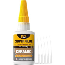 Transparante keramische lijm – cyanoacrylaatlijm voor keramiek, porselein, glas, klei, mokken en meer; compatibel met CA-lijmsystemen.