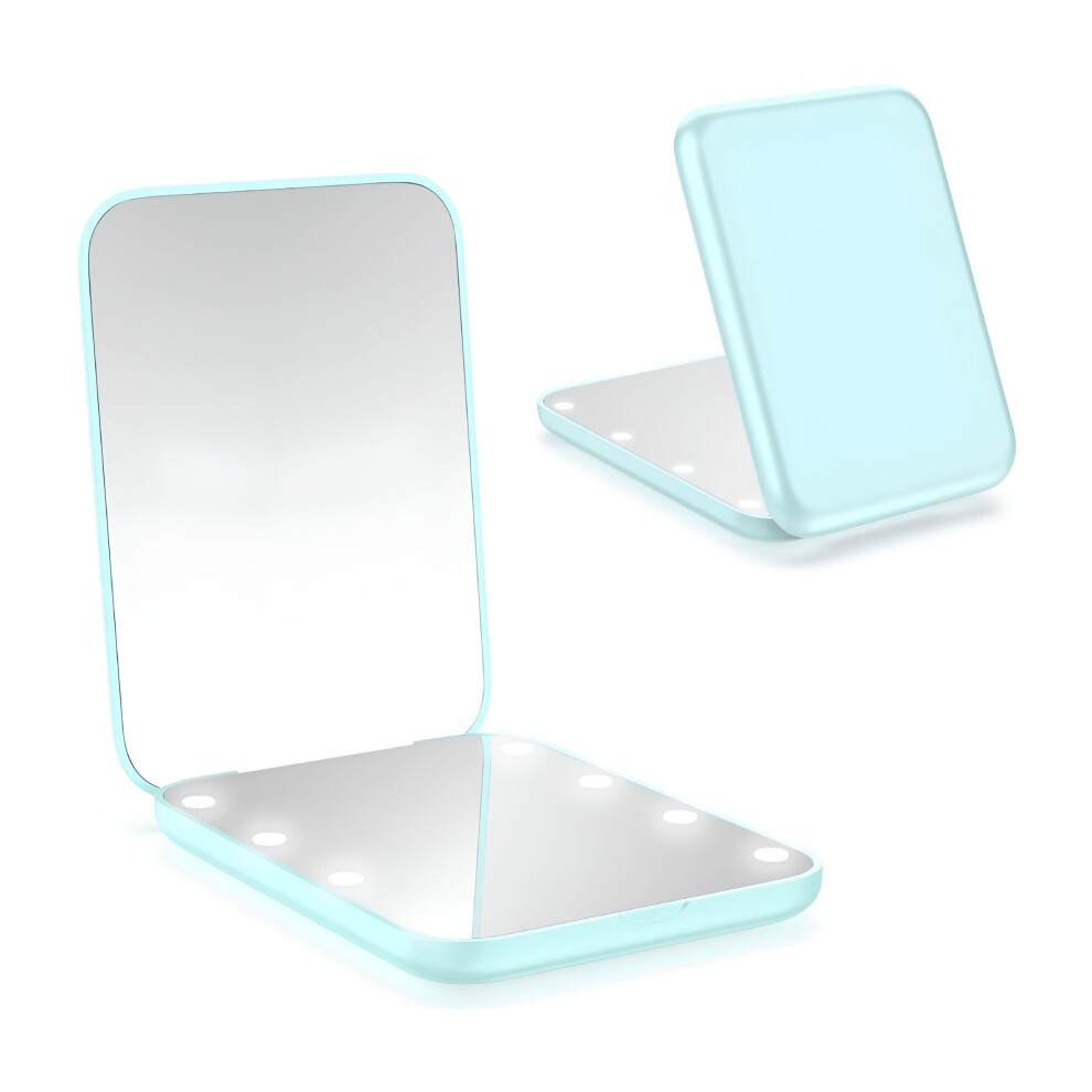 LED pocket mirror with 2X magnification