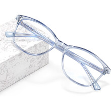 Occhiali anti-luce blu, anti-UV e antiabbagliamento per donna, ideali per TV, telefono, computer e videogiochi (blu trasparente)