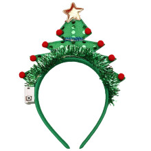 Gléas Gruaige Réalta Glitter Dearg le Soilse Banda Gruaige Compordach Faiseanta do Cheiliúradh na Nollag