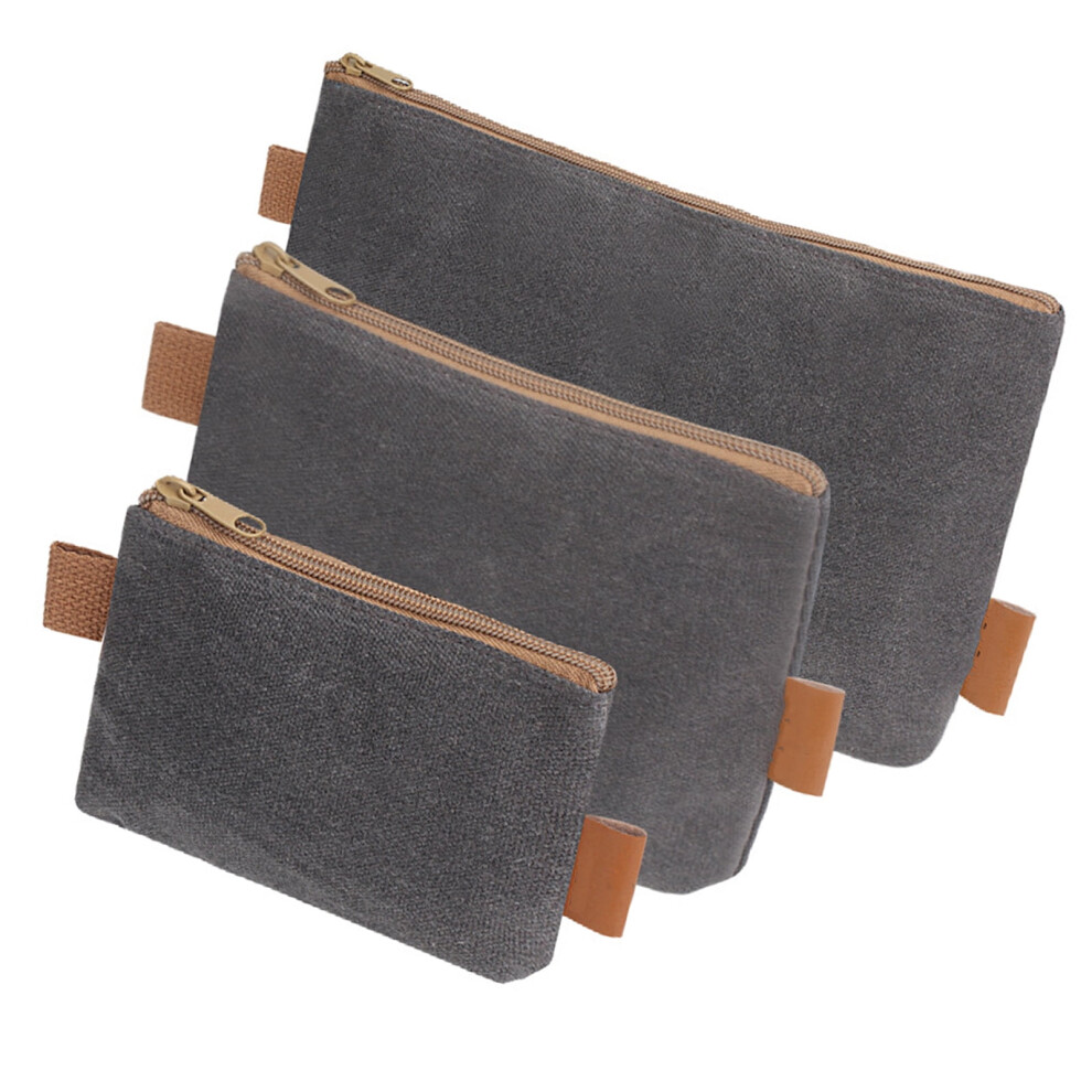 3 Piece Heavy Duty Canvas Tool Bags For Storing And Organizing Tools Multipurpose Waterproof Tool Storage Pouches Set 9340959202348