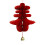 Lanterne rouge en nid d'abeille 20 cm avec pompon 1