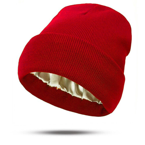 Winter Beanie Satin-Lined Red Unisex