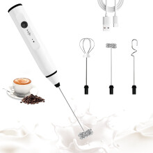 Rechargeable Handheld Milk Frother with 3 Speeds, Electric Foam Maker, Perfect for Milk frothing, Cappuccinos, Lattes