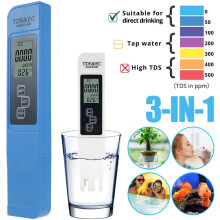 ZOUYUE3-i-1TDS/EC/Temperaturvannmåler (0–9999 ppm), håndholdt digital renhetsmåler for drikkevann, basseng og akvarium