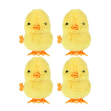 4-Pack Kids Jumping Chicken Toys Plush and Plastic Figures for Children Ages 3 and Up